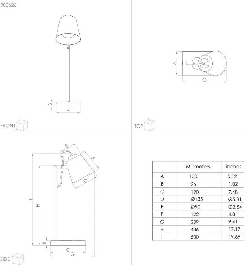 EGLO Lacey-QI stolová LED lampa dotykový stmievač