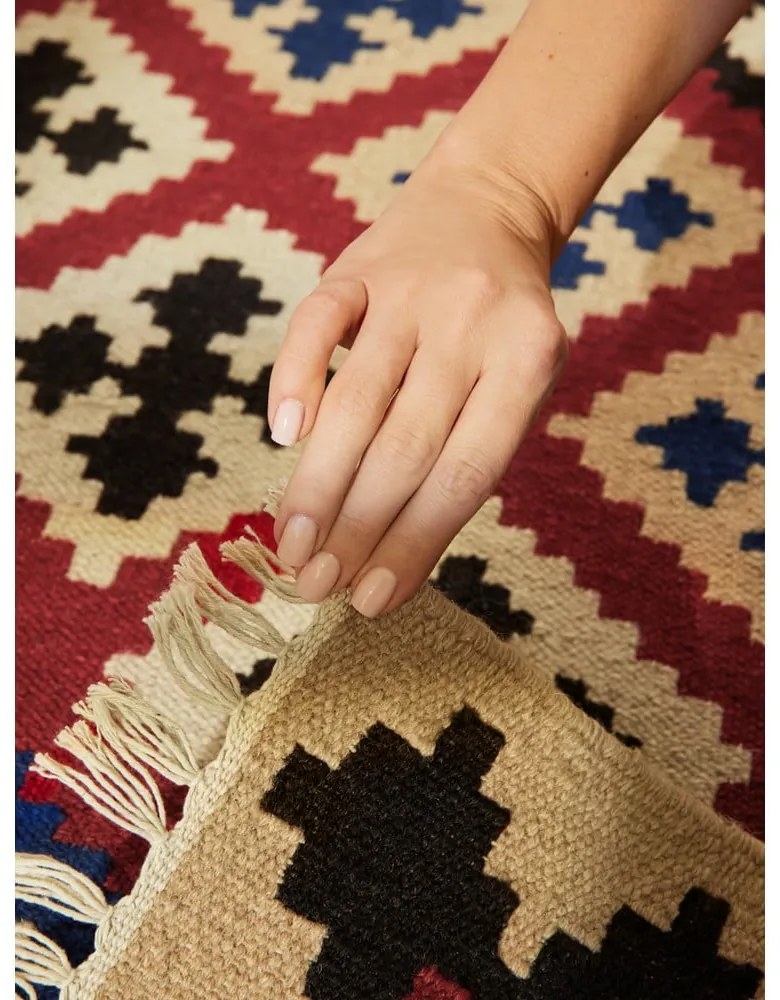 Červený obojstranný ručne tkaný vlnený koberec 120x170 cm Kamal Rami – Nouristan