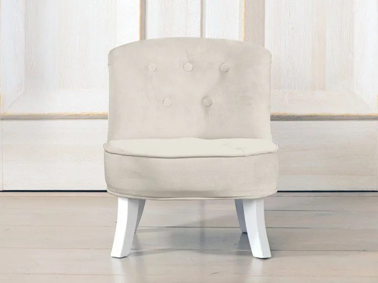 Detské kreslo béžové 25 cm Biela
