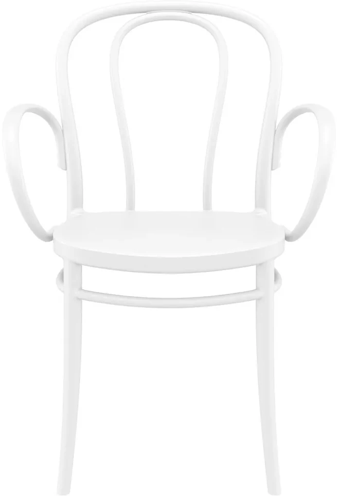 VICTOR XL záhradná stolička s podrúčkami white