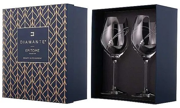 Diamante Swarovski Poháre na víno Hearts 470 ml, 2 ks