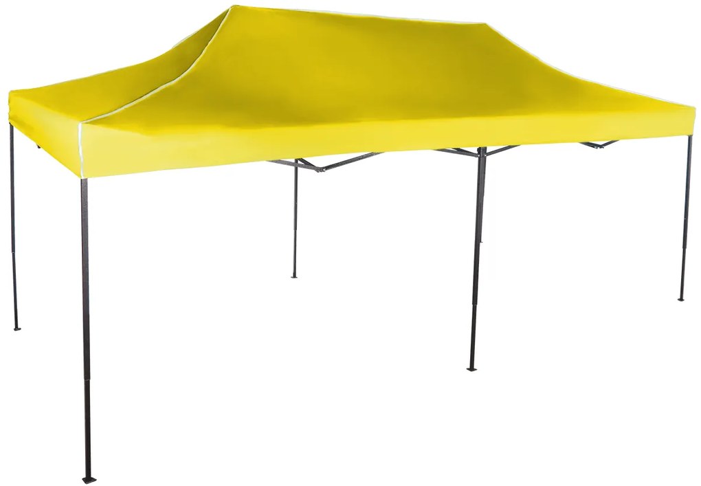 Rýchlorozkladací nožnicový stan 3x6m – oceľový, Žltá, Bez bočných plachiet