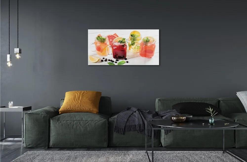 Obraz na skle Koktaily s citrusy 100x50 cm