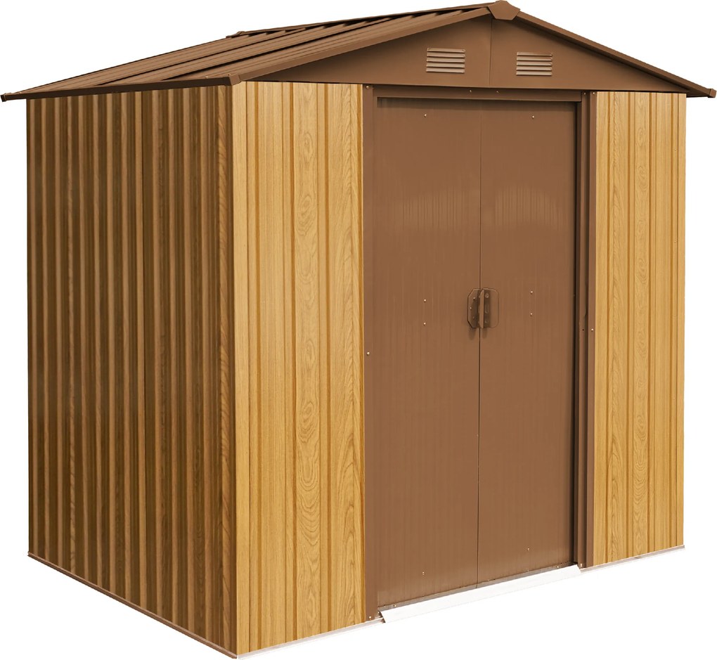 Záhradný domček BestBerg ZDB-2D / 2,5 m² / 194 x 131 x 184 cm / dekor červené drevo / hnedá