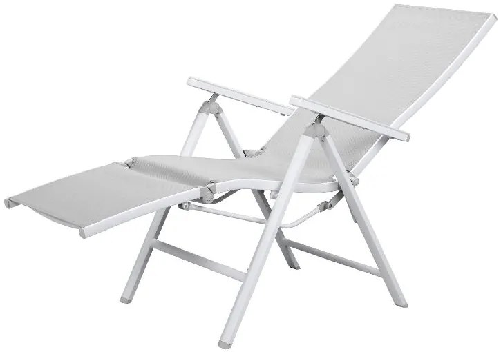 Livarno home Hliníkové kreslo Houston, biele/bledosivé  (100386213)