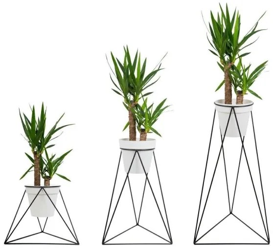 Stojan na kvetináč TRIANGL 90x50 cm čierna