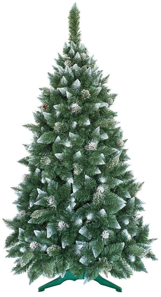 Umelý vianočný stromček Borovica Strieborná s kryštálmi ľadu 180cm