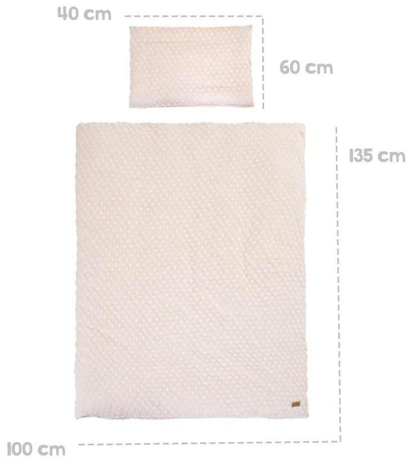 Béžové detské obliečky do postieľky s prímesou bavlny 100x135 cm Frosty Almond – Roba