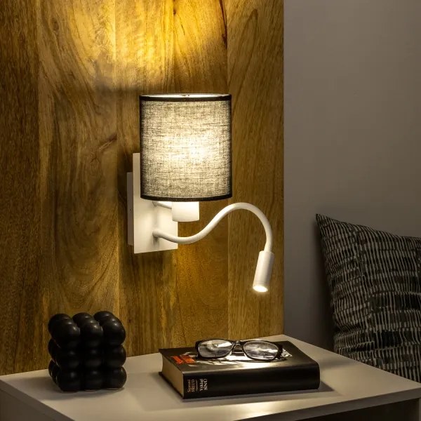 Brilagi - LED Nástenná lampa NUBILA 1xE27/25W/230V + LED/3W biela/čierna