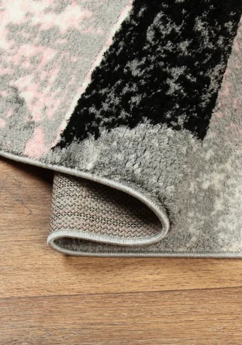 Koberec SLIM 8022 svetloružový / svetlosivý