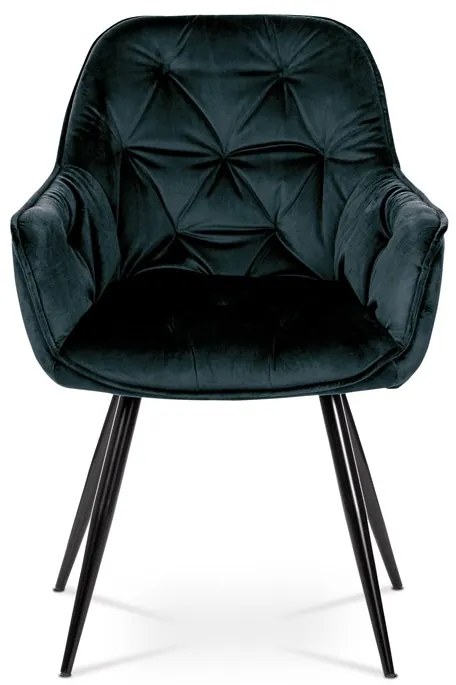 Autronic BONTEC Jedálenská stolička, modrá, zamatová látka, DCH-421 BK4 Farba: Zelená