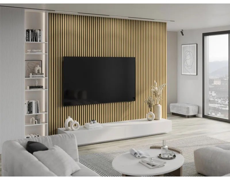 Mexen Lam-B, akustické stenové lamely 275 × 30 cm, HDF doska 4 mm, technická dyha, bambus prírodný, S100-275307-3015-011