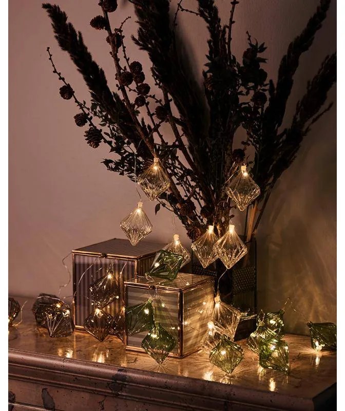 SIRIUS LED dekorativní řetěz, skleněné lampiony Nellie, čiré, 1,5m