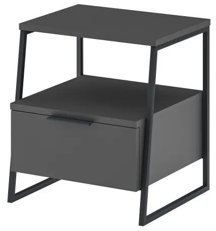 Nočný stolík Houseland Pal antracitovo šedý