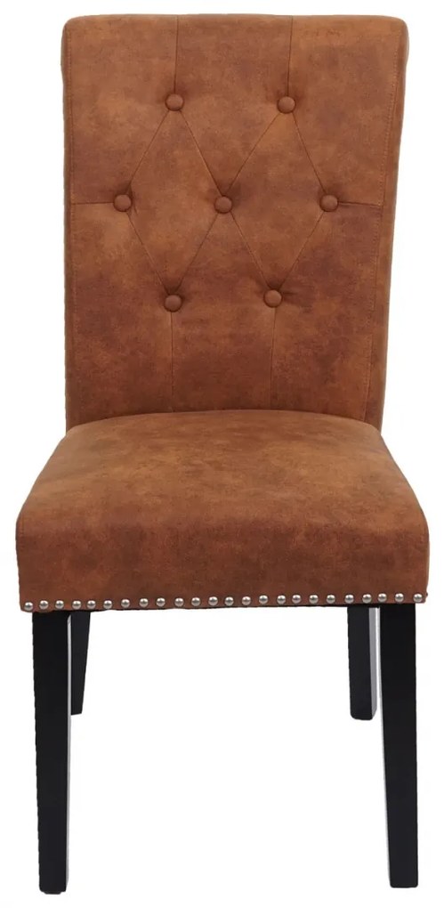 2x Jedálenská stolička Chesterfield 2, tmavé nohy, látka - Imitácia semišu