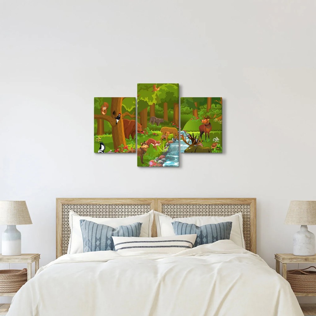 Detský obraz so zvieratkami (90x60 cm)