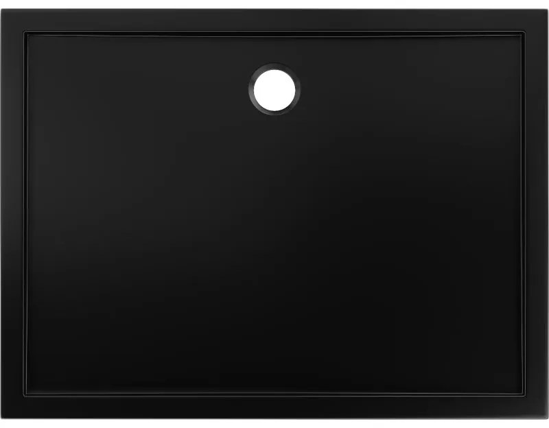 Mexen, Mexen Flow obdĺžniková sprchová vanička slim 110 x 90 cm, čierna matná, 46R709011