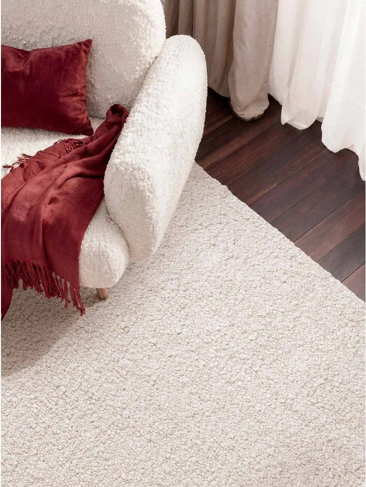 Slonovinový ručne tkaný koberec z materiálu buklé 120x170 cm Notting Hill Portobello – Ted Baker