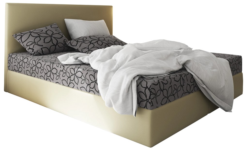 Manželská posteľ  Boxspring 140 cm Lilac (vzor + béžová) (s matracom a úložným priestorom). Akcia -20%. Vlastná spoľahlivá doprava až k Vám domov. 1046643