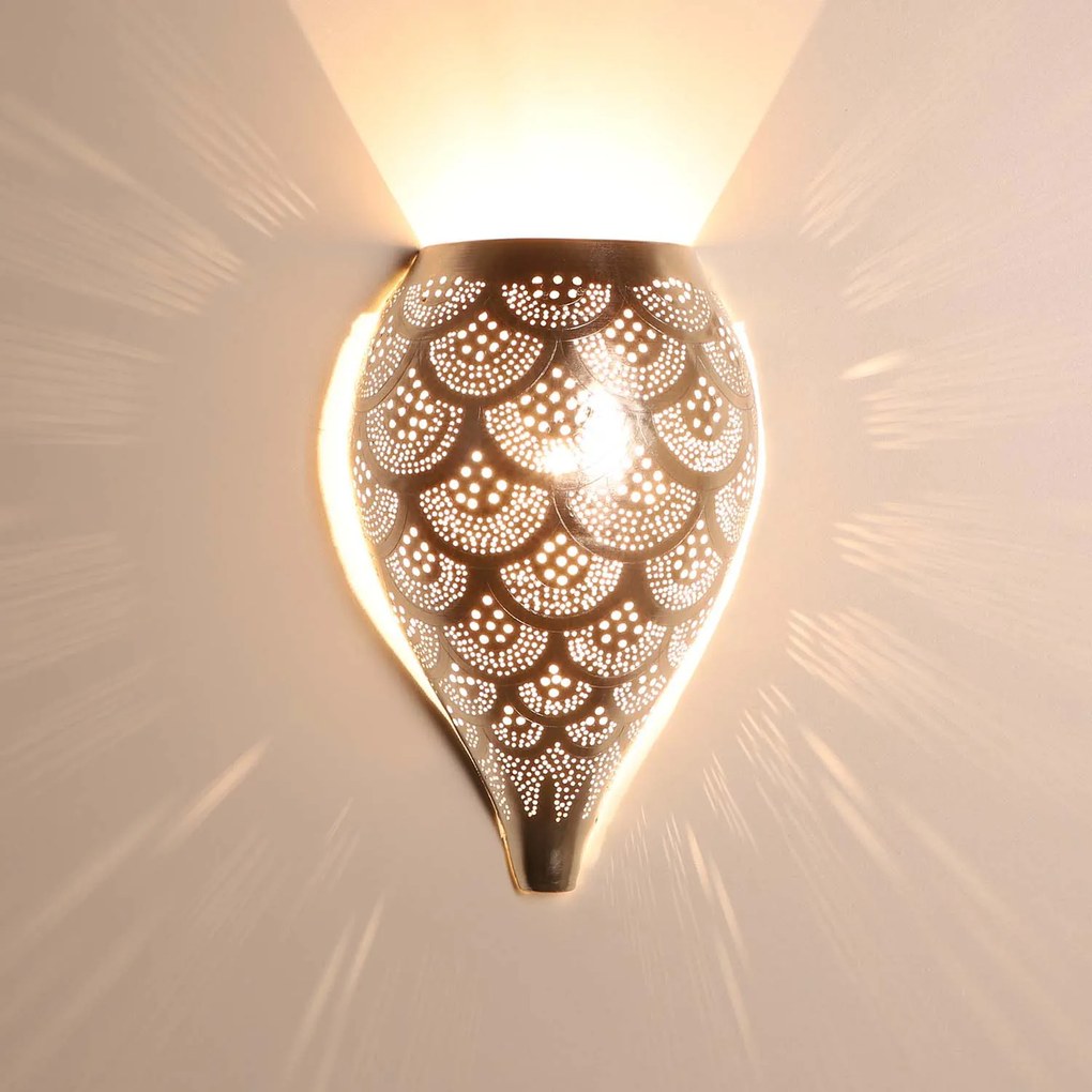 Marocká strieborná nástenná lampa Farid
