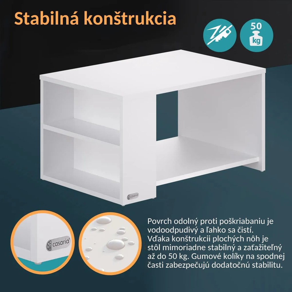 Konferenčný stolík Santa Cruz Biely 90x59x47cm