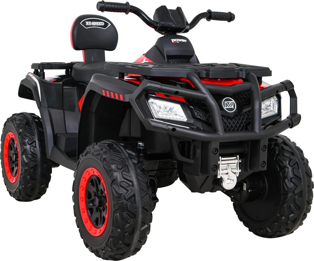 Ramiz Štvorkolka XT-Speed pre deti červená + pohon 4x4 + EVA kolesá + pomalý štart + MP3 rádio + LED