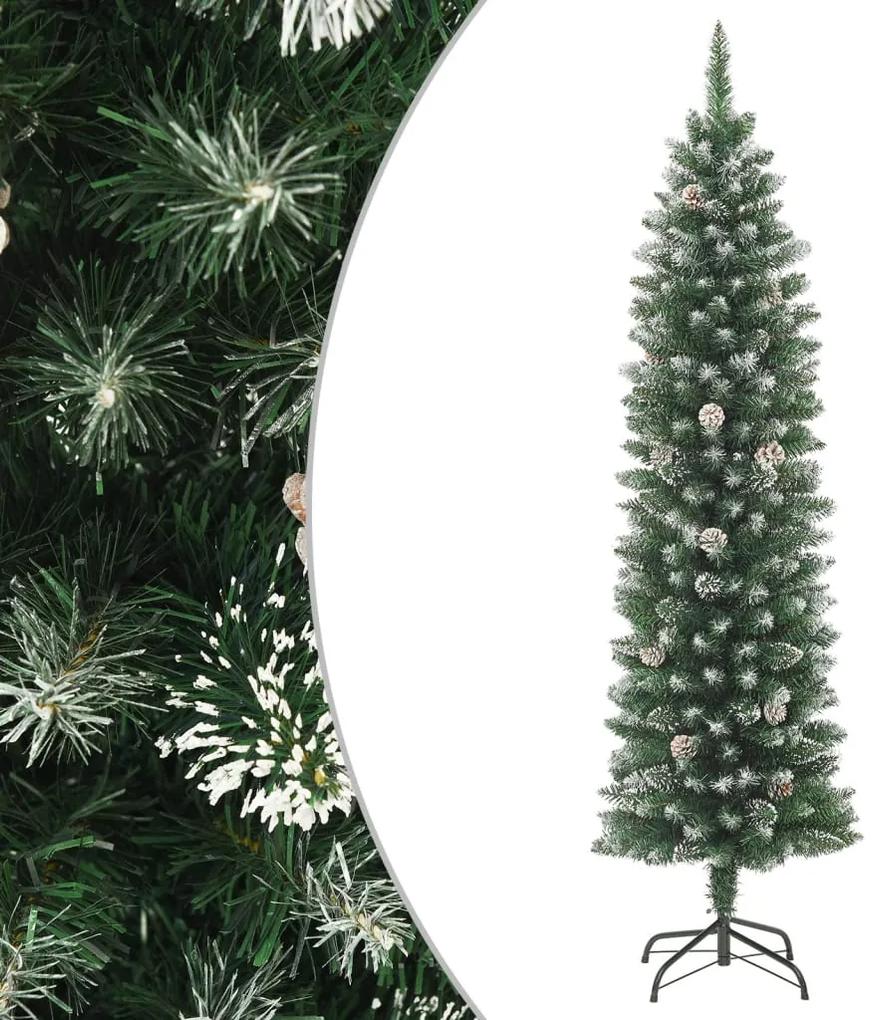 Umelý úzky vianočný stromček s podstavcom 240 cm PVC 345168