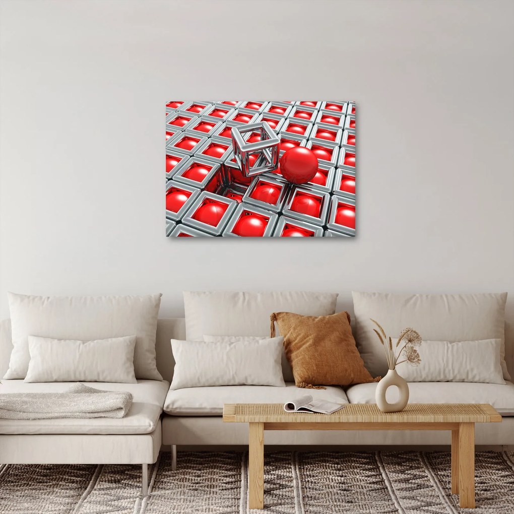 Obraz - 3D metalická abstrakcia (70x50 cm)