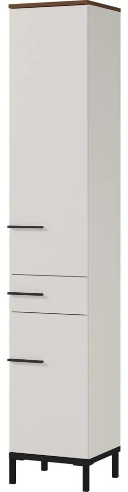 Svetlosivá vysoká kúpeľňová skrinka v dekore orecha 34x190 cm Yonkers - Germania