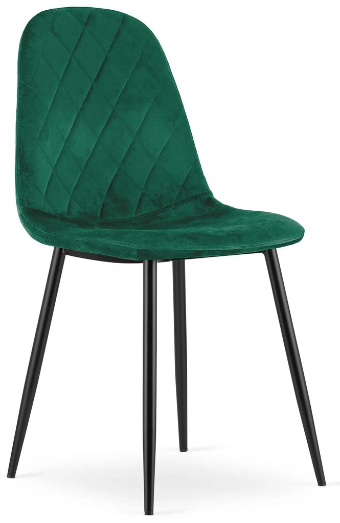 Dekorstudio Zamatová jedálenská stolička ASTI tmavo zelená
