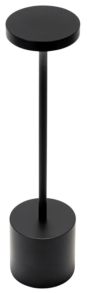 Set of 2 Outdoor Table Lamps Black Incl. LED and Dimmer Rechargeable - Dupont