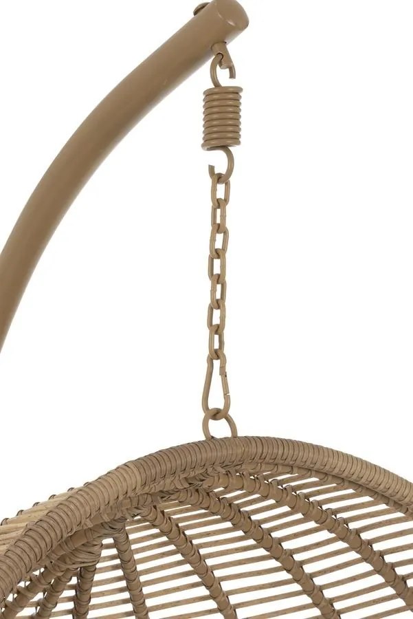Závesné béžové záhradné ratanové kreslo Lounge Beige -119*110*193 cm