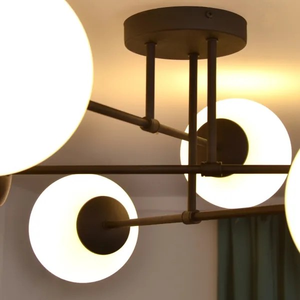 Prisadený luster MOON 6xE27/15W/230V čierna