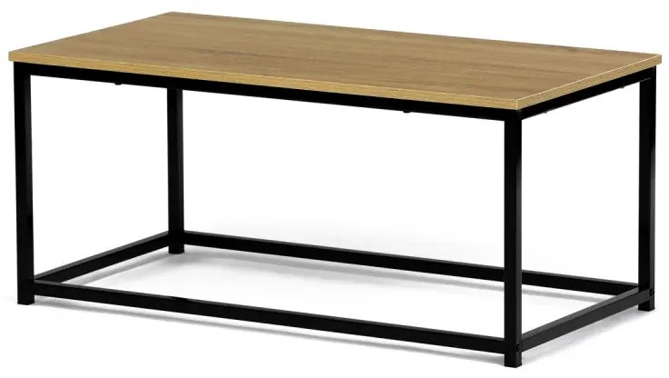 Stůl konferenční, 90x48x41 cm, MDF, dekor divoký dub, černý kov