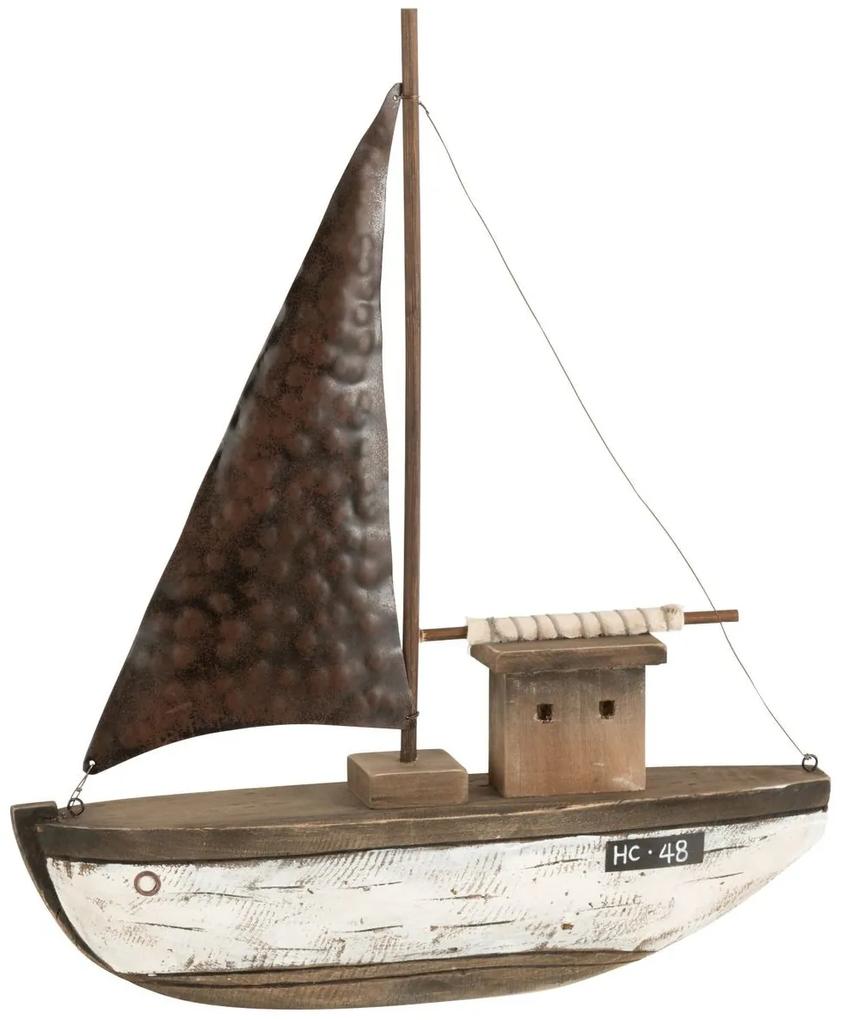 Drevená dekorácia prírodná loďka Boat L - 39*9*46 cm