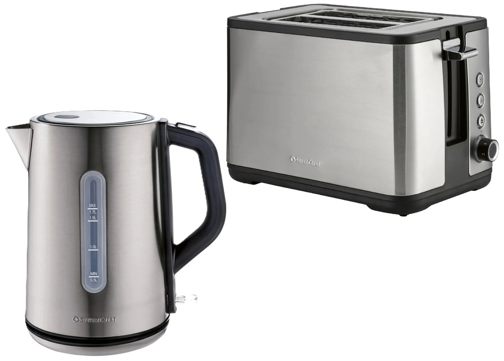 Silvercrest® Hriankovač STE 850 F1/Sote 850 F1 + Rýchlovarná kanvica EDS Swke 3000 G1/Swke 2200 G1 KAT (800011597)