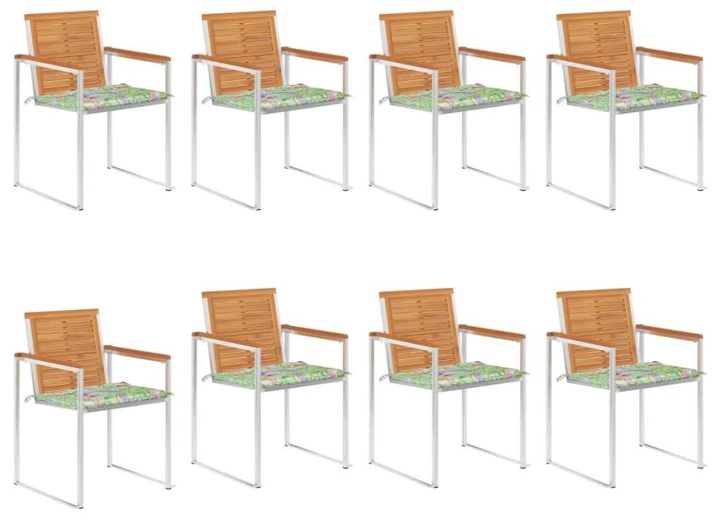 Záhradné stoličky 8 ks s podložkami akáciový masív 3078536