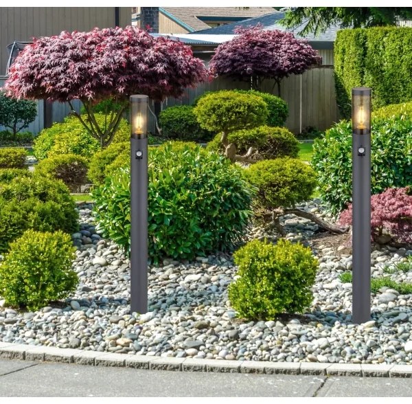 Globo 3159SAS - Von. lampa so senzorom BOSTON 1xE27/15W/230V IP44 110 cm čierna