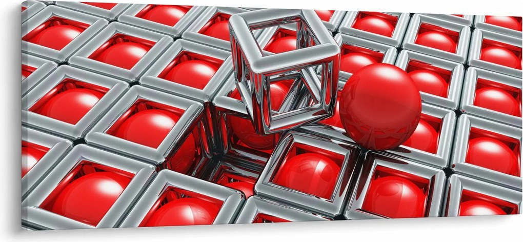 Obraz - 3D metalická abstrakcia (120x50 cm)