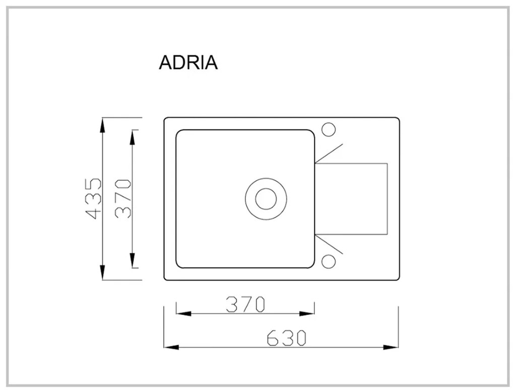 Granitový kuchynský drez Adria 63x43,5 cm - čierna