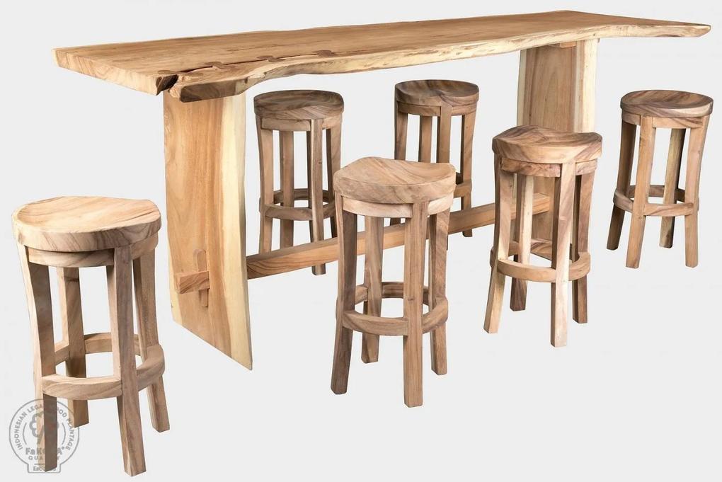 FKP -  Veľký barový stôl TRUNK BAR zo suaru + 4 barové stoličky