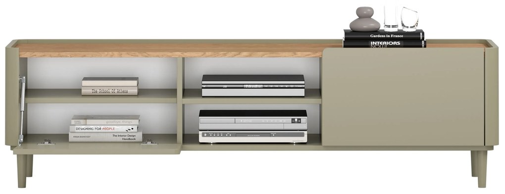 TV skrinka Elivo 170 cm na nožičkách - eukalyptus / dub baltic dune