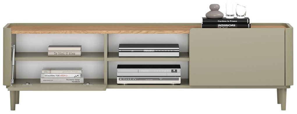TV stolík Elivo 170 cm na nožičkách - eukalyptus / dub baltic dune