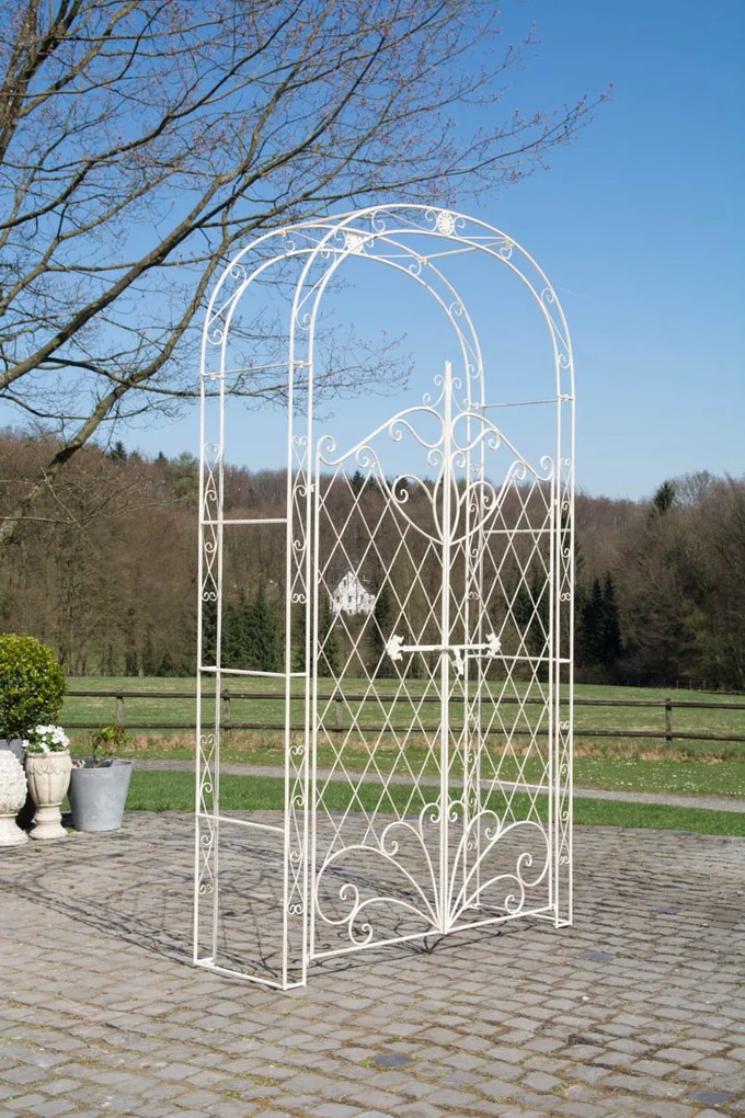 Oblúk na ruže Mel s bránkou - Krémová antik