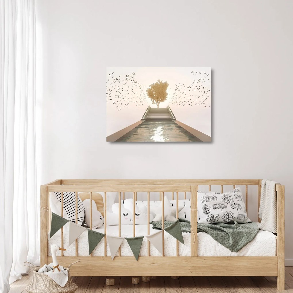 Sklenený obraz - Most do neznáma (70x50 cm)