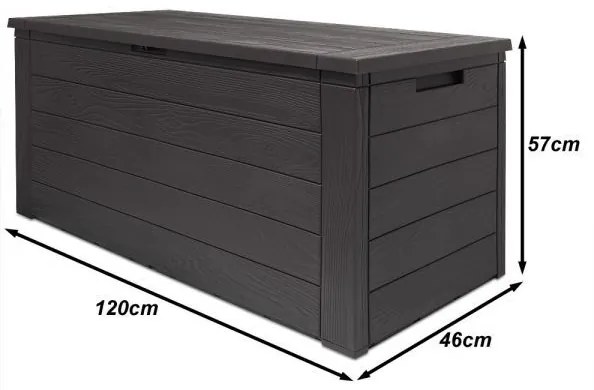 InternetovaZahrada Úložný box - 120x46x57cm- antracit