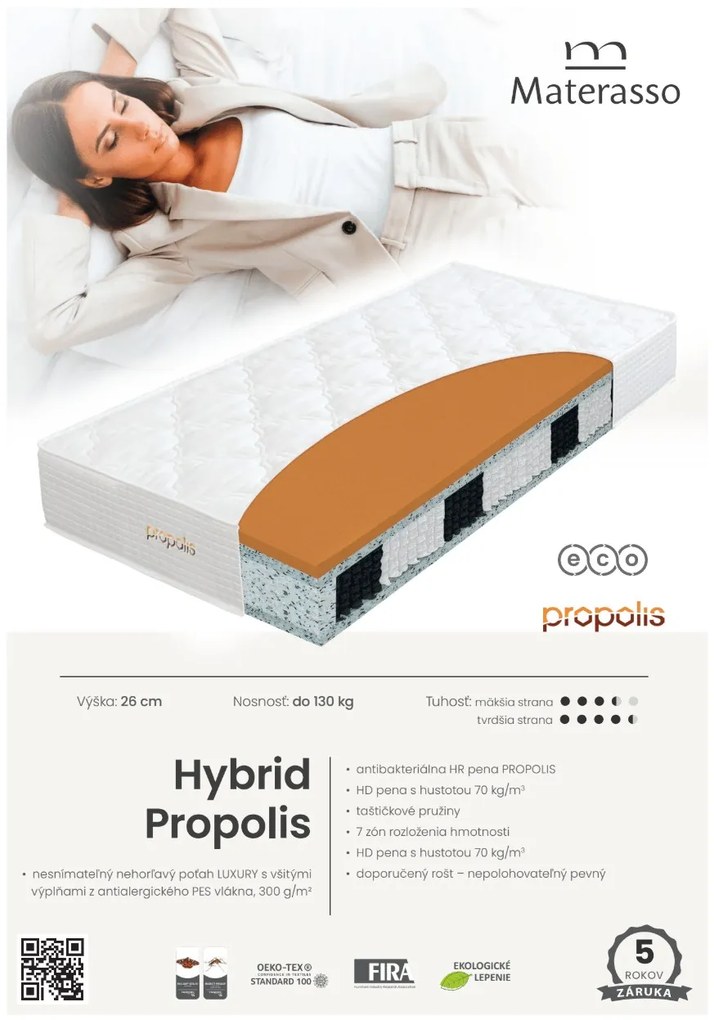 Materasso Taštičkový matrac Hybrid Propolis Rozmer: 200 x 90 cm