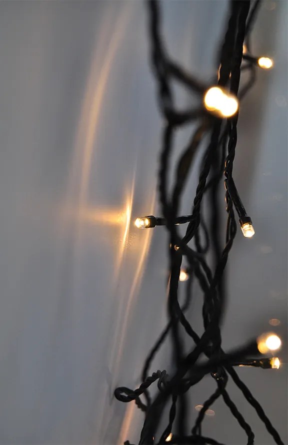 LED vonkajšia vianočná reťaz - 200 LED - 8 funkcií - farba teplá biela