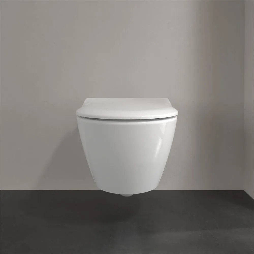 VILLEROY &amp; BOCH Subway 2.0 Combi-Pack, závesné WC s DirectFlush + WC sedátko s poklopom SlimSeat, s QuickRelease a Softclosing, biela alpská, s povrchom CeramicPlus, 5614R2R1