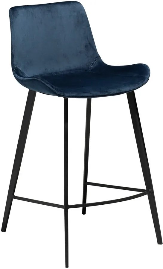 Tmavomodrá barová stolička DAN–FORM Denmark Hype Velvet